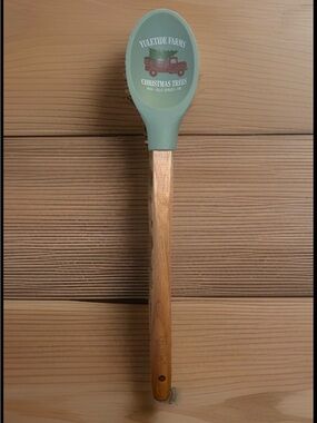 Krumbs Kitchen Farmhouse Christmas Silicone Mixing Spoon w/ Wooden Handle Truck